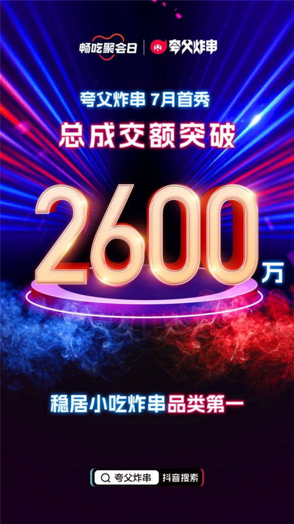 2600萬！夸父炸串抖音全國首播刷新品類成交額記錄|餐飲界